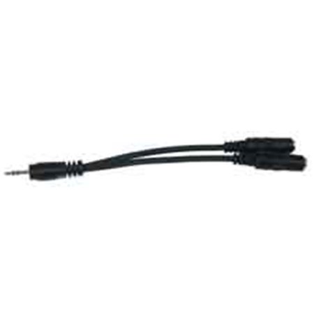 LIVEWIRE Stereo 3.5mm plug to Two Stereo Mini Jacks Audio Adapter Cable 6 inches LI52698